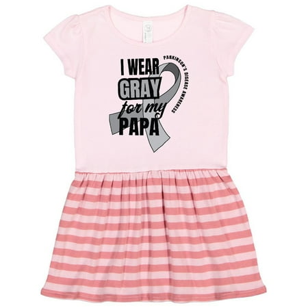 

Inktastic I Wear Gray For My Papa Parkinsons Disease Awareness Gift Toddler Girl Dress