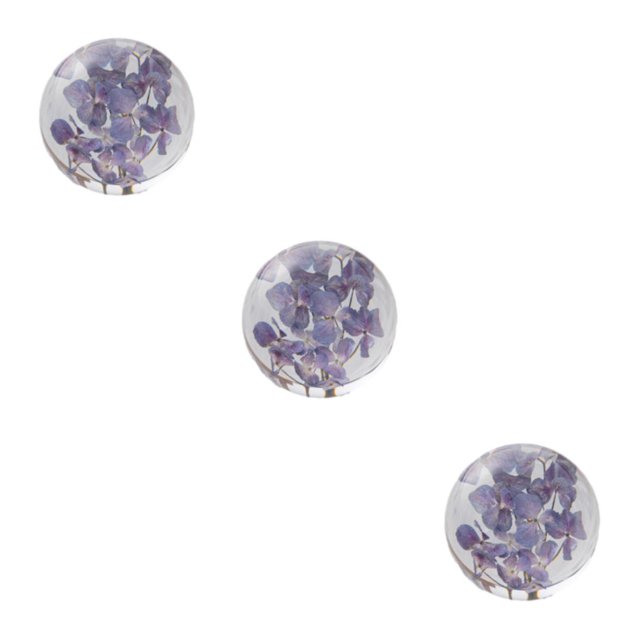 maskred Resin Crystal Ball Timeless Addition To Collection Crystal Ball With Flower Hydrangea purple 8cm 3Set