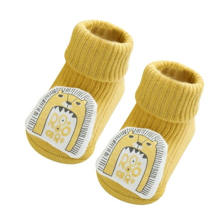 

APEXFWDT Toddler Baby Crew Socks with Non Slip/Anti Skid Soles Cartoon Floor Socks for Baby Infants Toddlers Kids Boys Girls