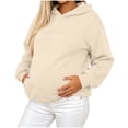 thumbnail image 6 of Admvng Womens Hoodie Sweatshirt Zipper Pocket Long Sleeve Solid Basic Casual Maternity Pullover Tops, 6 of 8