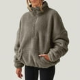 thumbnail image 2 of BRDFRL Women Sherpa Pullover Half Zip Fuzzy Fleece Oversized Sweatshirt Long Sleeve Plush Quarter Zip Pullover with Pocket Dark Gray S, 2 of 8