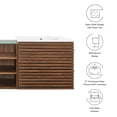 thumbnail image 2 of Modway Render Wall-Mount Bathroom Vanity in Walnut/White, 2 of 11