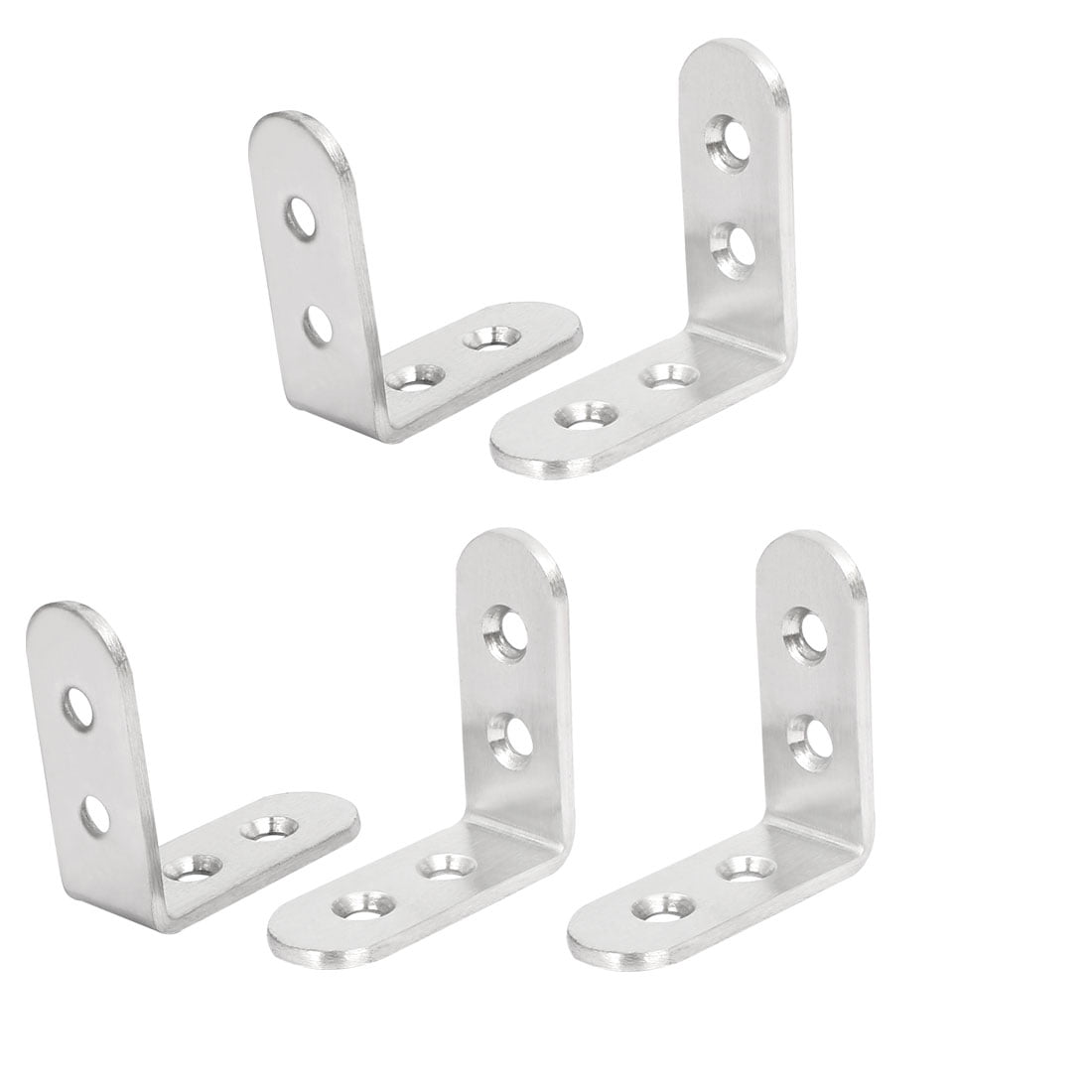 Unique Bargains 45mmx45mmx3mm Stainless Steel L Shaped Angle Brackets