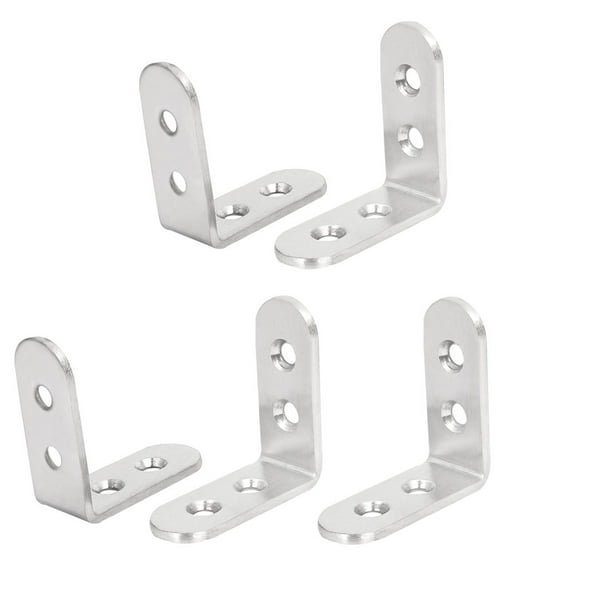 Unique Bargains 45mmx45mmx3mm Stainless Steel L Shaped Angle Brackets