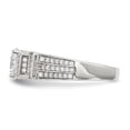 thumbnail image 3 of White Sterling Silver Ring Band Fashion Open Back Flat Cubic Zirconia CZ Round, 3 of 4
