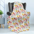 thumbnail image 4 of Guitar Soft Flannel Fleece Throw Blanket, Entertainment Equipment Concept Summer Festival Pattern with Colorful Instruments, Cozy Plush for Indoor and Outdoor Use, 50" x 60", Multicolor, by Ambesonne, 4 of 5