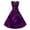 Purple, variant on IROINNID Women's Sleeveless A-Line Dress Round Neckline Summer Retro Lace Panel Waist Hem Swing Dresses With Belt Strapless Print Dress
