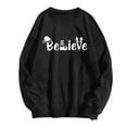 thumbnail image 3 of Christmas Believe Sweatshirts for Women 2025 Long Sleeve Crewneck Graphic Sweatshirt Holiday Pullover Tops, 3 of 5