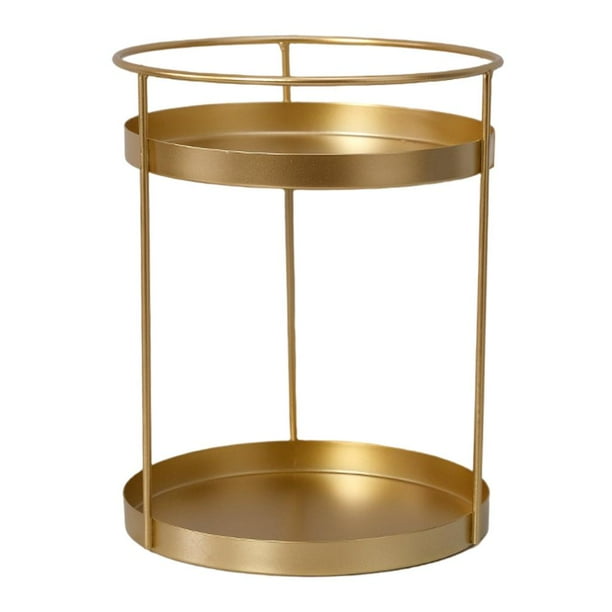 Organizador de maquillaje dorado, bandeja para cremas y perfumes. Capas dobles