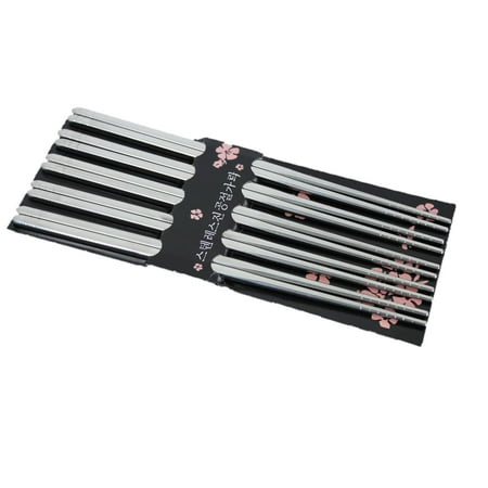 

TMAX 5 Pairs Smooth Stainless Steel Chopstick Dish Wash Safe 10 pc Asian Kitchen