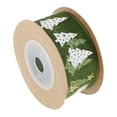 thumbnail image 1 of yuksok 5.5 Yards Christmas Tree Star Ribbons For Flower Gifts Packing Wrapping 25mm green, 1 of 9