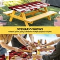 thumbnail image 6 of Red Plaid Christmas Table Cloths for 3 Foot Rectangle Tables, Snowman Gifts Xmas Tree Winter Snowflake Patio Waterproof Elastic Fitted Tablecloths, Washable Rectangular Table Cover for Camping, 6 of 8