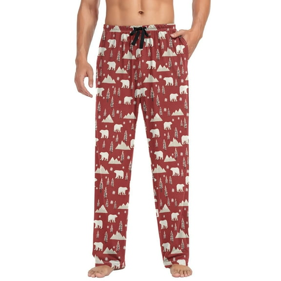 joogoo Men's Pajama Pants Polar Bear Christmas Soft Long Sleep Lounge Pjs Bottoms L
