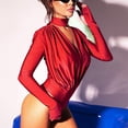 thumbnail image 2 of Body fruncido en la parte delantera para mujer, Body de manga larga para mujer, Body con cuello tipo gargantilla para mujer, Body para mujer de rendimiento comprobado, 2 of 8