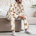 thumbnail image 7 of Naloa Funny Corgi Men’s Pajamas Set - Long Sleeve Button Down Sleep Shirt and Pajama Bottoms Sleepwear Set-X-Large, 7 of 7