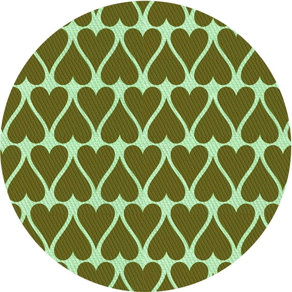 Ahgly Company Indoor Round Patterned Dark Bronze Brown Area Rugs, 6' Round
