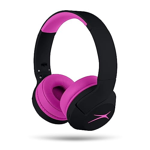 Altec Lansing - Auriculares inalámbricos con cancelación de ruido para niños, batería de 15 horas, límite de volumen de 85 dB, diseño plegable, sonido potente, cancelación activa de ruido, perfectos p