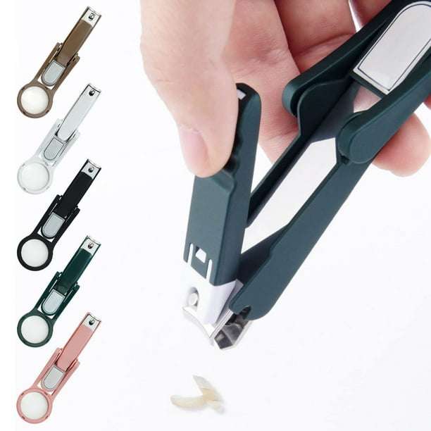 Cortaúñas de vidrio de acero inoxidable | Pinzas giratorias para cortar uñas | Agarre ergonómico | Protector contra residuos | Herramienta precisa, duradera y anticorrosiva | Seguro para personas