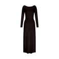 thumbnail image 5 of Blczomt Long Sleeve Winter Dresses for Women Black Sexy Maxi Bodycon Solid Dressy Crew Neck Backless Dress, 5 of 5