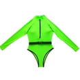 PFWOWB Green Swimsuits for Women Bikini Fluorescent Solid Color Deep V ...