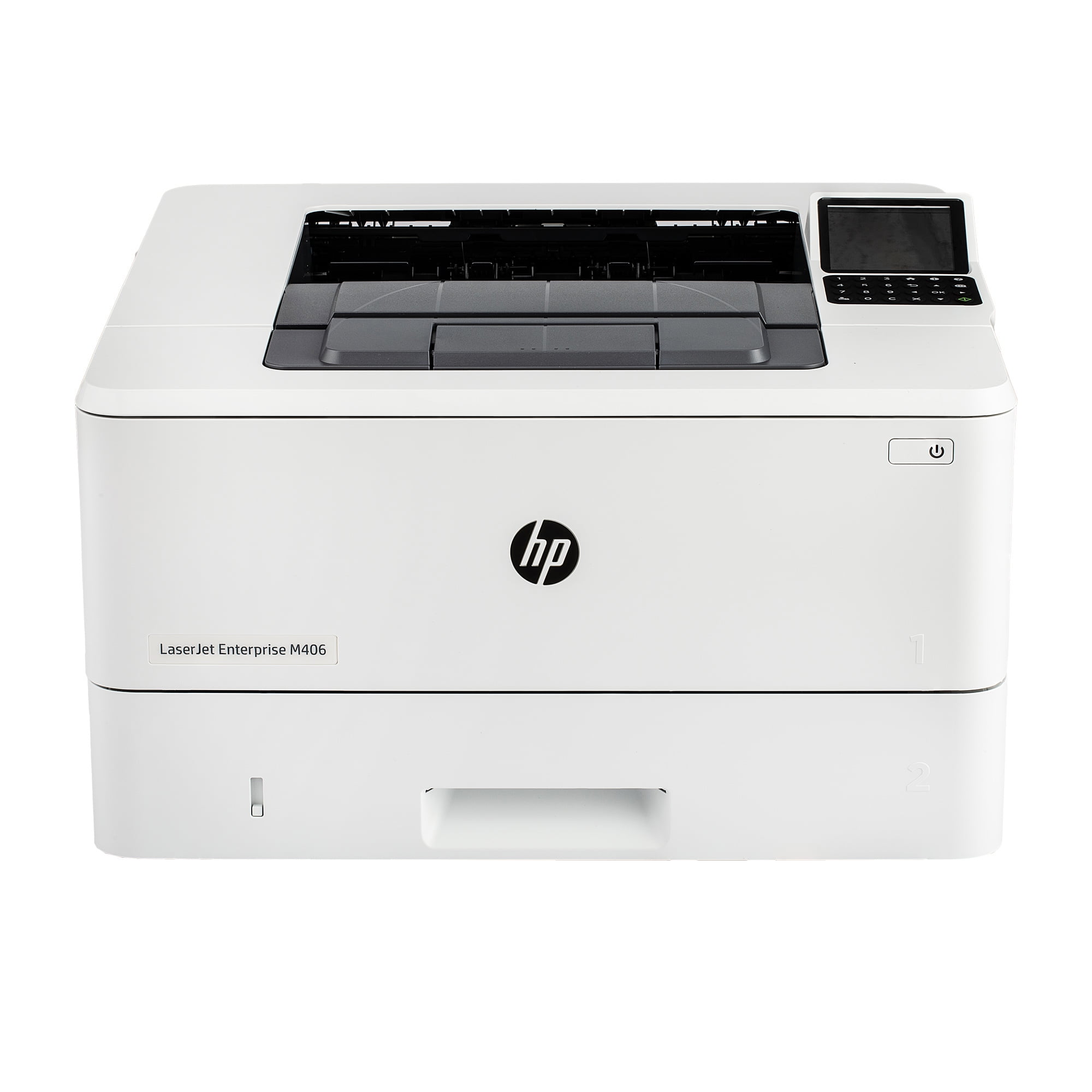 HP LaserJet Enterprise M406dn Monochrome Printer with built-in Ethernet & 2-sided printing (3PZ15A), white