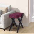 thumbnail image 6 of Wooden Frame Side Table with X Shaped Legs and 1 Drawer, Purple and Black - Saltoro Sherpi, 6 of 6