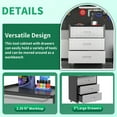 thumbnail image 5 of IKIMI 3-Drawer Rolling Tool Cabinet with Lock, Metal Garage Tool Chest with Wheels and Worktop, Gray, 5 of 10