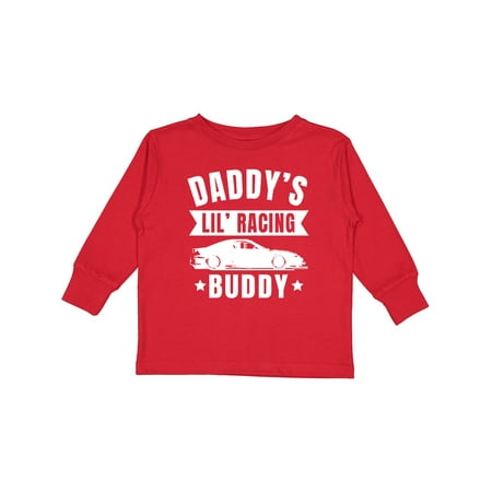 

Inktastic Daddys Lil Racing Buddy Boys or Girls Long Sleeve Toddler T-Shirt