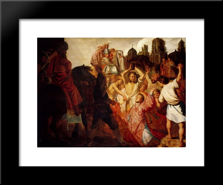 The Stoning Of St. Stephen 20x24 Framed Art Print by Rembrandt ...