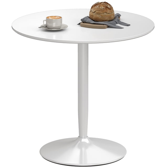 HOMCOM Table à Manger Ronde avec Base en Acier, Coussinet Antidérapant pour Salon