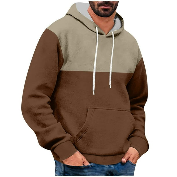 WILLBEST Sudaderas De Hombre Men'S Versatile Simp Le Colorblocking Casual Sport Drawstring Hooded Sweatshirt Chica