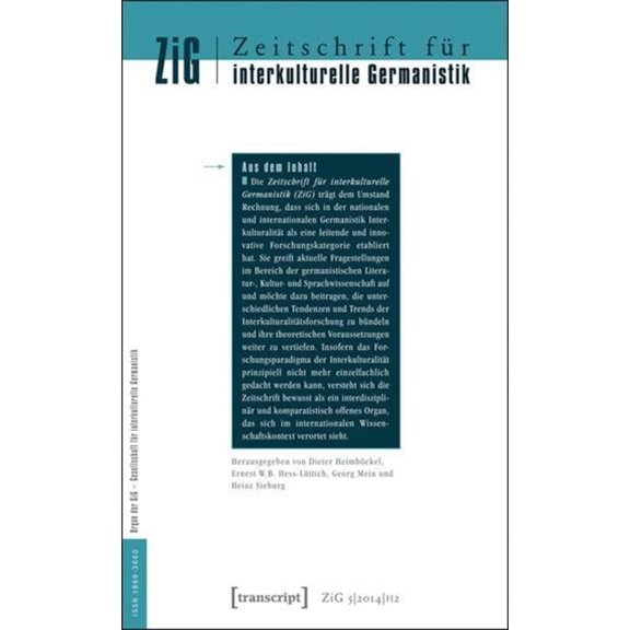 Zeitschrift Für Interkulturelle Germanistik: 2014/2, (Paperback)