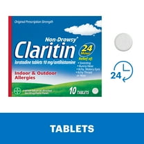 Claritin Allergy Relief 24 Hour Non-Drowsy Loratadine Antihistamine Allergy Medicine Tablets, 10 Count
