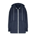 thumbnail image 5 of Sweatshirt for Women,Women Autumn Winter Casual Solid Color Zipper Hooded Jacket Drawstring Pocket Zipper Sports Jacket Coat,Plus Size Sweatshirts for Women,Size:S, 5 of 7