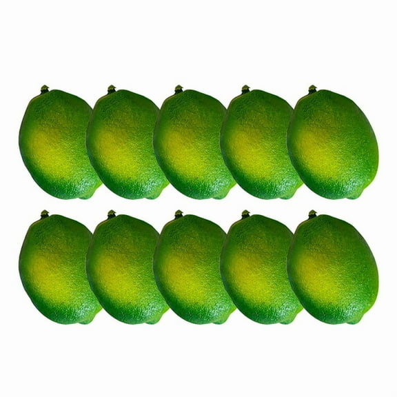 10PCS Artificial Lemons Set, Realistic Green Faux Lemons, Perfect for Home Decor, Kitchen Display and Photography Props