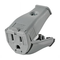 Leviton Straight Blade Connector 3W102-GY - 2-Pole 15A 125V Female - Gray