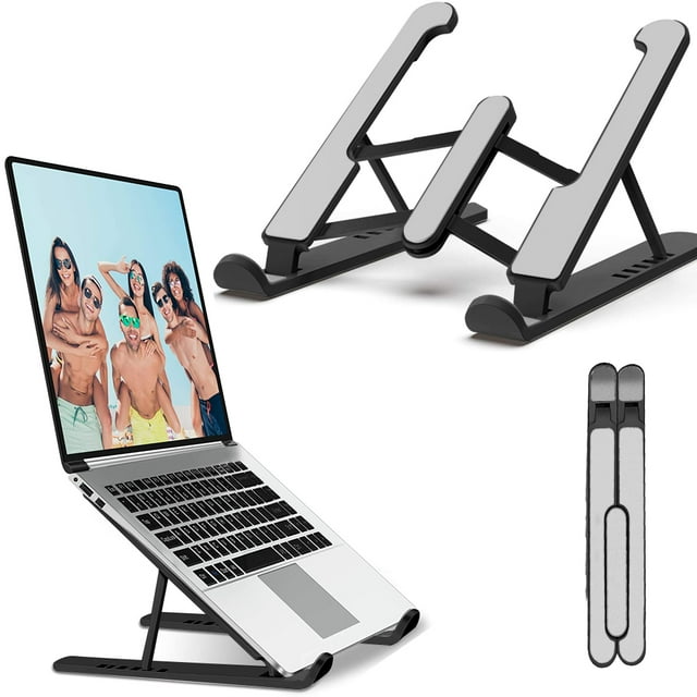 Support pour Ordinateur Portable, Support Portable pour Ordinateur Portable de Bureau, Support Surélevé pour Ordinateur Portable à 6 Niveaux Réglables avec Ventilation et Refroidissement, Compatible avec Plus d'Ordinateurs Portables de 11 à 15,6 Po