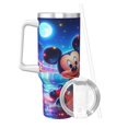 thumbnail image 3 of Mickey Mouse Gobelet 40 Oz avec Poignée et Paille Gobelet Isolé Étanche avec Couvercle et Paille en Acier Inoxydable Porte-Gobelet Base Amicale, 3 of 8