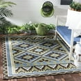 thumbnail image 3 of SAFAVIEH Veranda Johann Geometric Indoor/Outdoor Area Rug, Green/Chocolate, 6'7" x 6'7" Square, 3 of 7