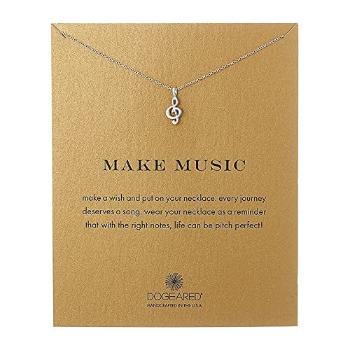 JOYID Classic Music Note Pendant Necklace Simple Lovely Clavicle Necklace for Women Girls Music Lover Musican Gifts with Meaning Card Silver Walmart