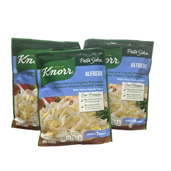 Knorr Pasta Sides For Delicious Quick Pasta Side Dishes Alfredo Fettuccine No Artificial Flavors, No Preservatives, No Added MSG 4.4 oz, Pack of 3