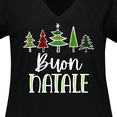 thumbnail image 4 of Inktastic Buon Natale Festive Christmas Trees Women's Plus Size V-Neck T-Shirt, 4 of 5