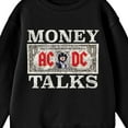 thumbnail image 2 of ACDC Money Talks Distressed Graphic Crew Neck Long Sleeve Boy's Black Sweatshirt-Small, 2 of 2