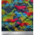 thumbnail image 1 of Soimoi Blue Velvet Fabric Giraffe,Leopard & Horse Animal Decor Fabric Printed BTY 58 Inch Wide, 1 of 3