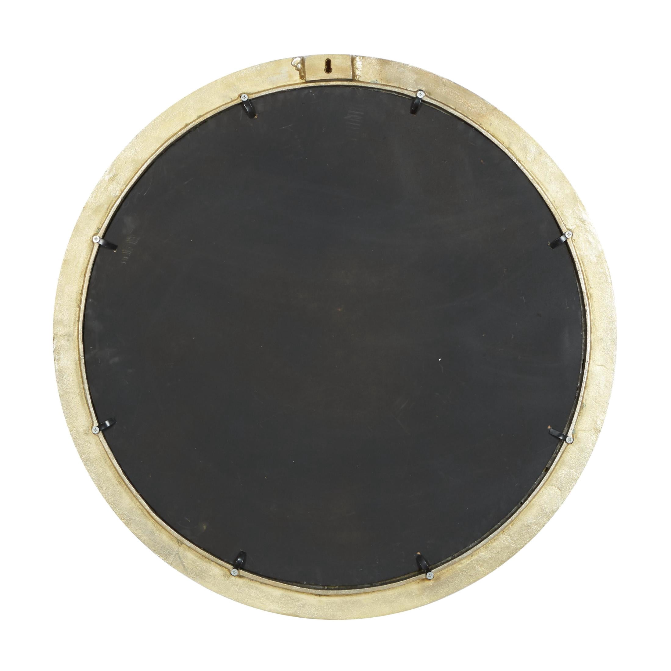 DecMode 36" x 36" Gold Handmade Live Edge Abstract Wall Mirror