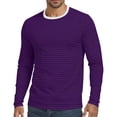 thumbnail image 5 of Klisyaur Striped Shirts for Mens Long Sleeve Crew Neck Casual Comfortable Fashion Soft Tee Regular Tops, 5 of 5