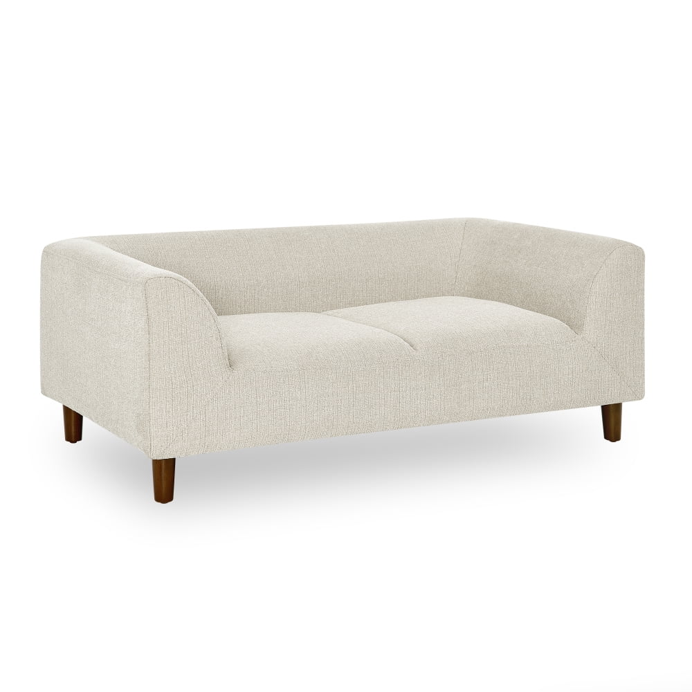 Hassch Upholstered Pet Sofa Bed for Medium & Large Dogs, Comfortable Pet Furniture with Soft Cushion, Backrest and Armrest, Short Legs Design, Beige Linen