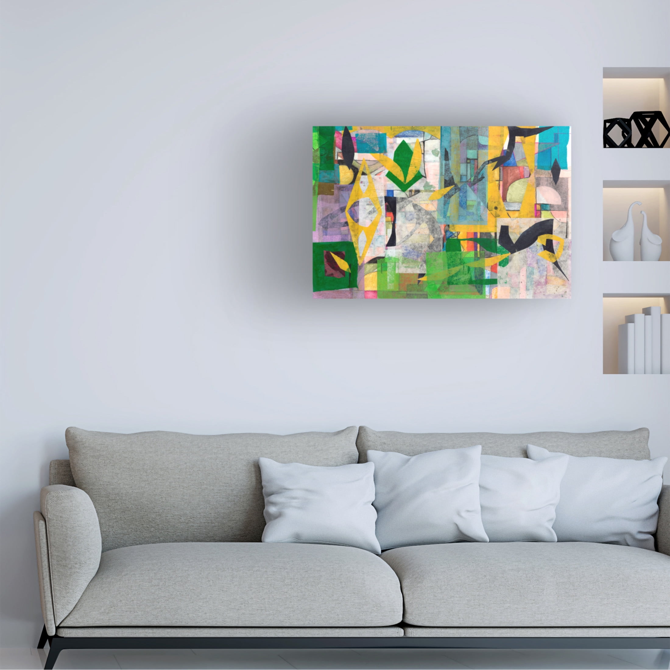 Canvas Wall Art - Ellen Kossoff 'Cement City 2' Wall Art for Living Room, Bedroom, or Office Décor by Trademark Fine Art - 24 x 16 Inches