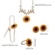 thumbnail image 4 of 5 piezas conjuntos de joyas anillos de flor de terre pendientes colgantes collar de gargantilla de flor de terre de boho para regalos de nav Plata Yinane Anillos de collar, 4 of 5