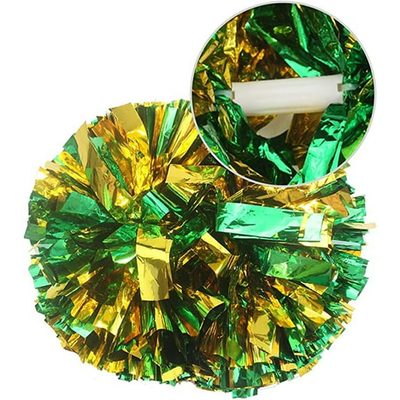 Cheerleading Pom Poms Shining Contrast Color Decorative with Long Handle Full Shape Create Atmosphere Sparkling Comfortable Grip Cheerleading Hand Flower for Party